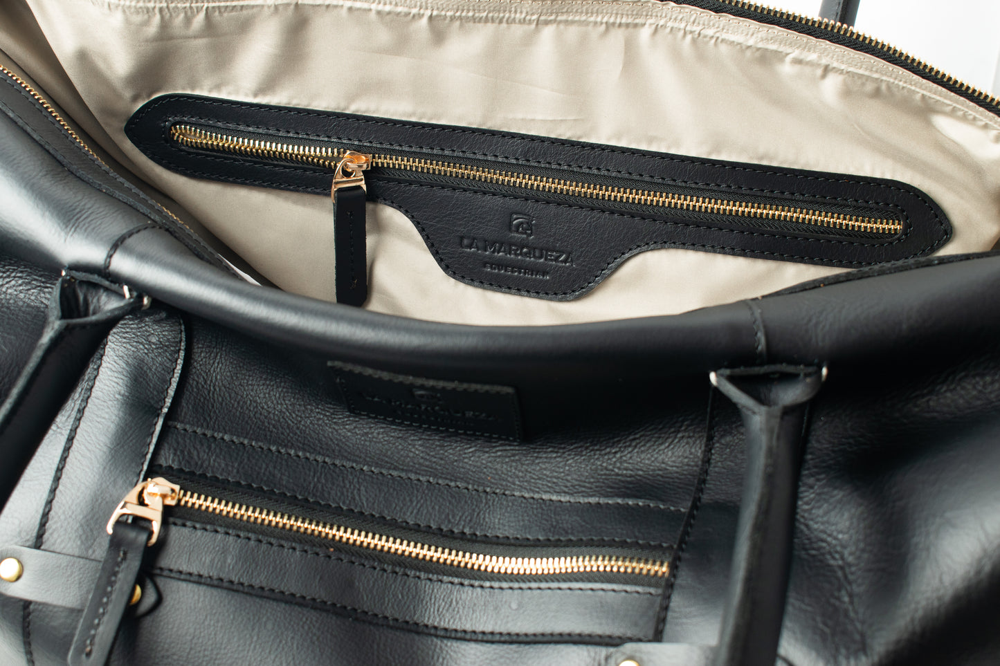 Leather Travel Bag - Black