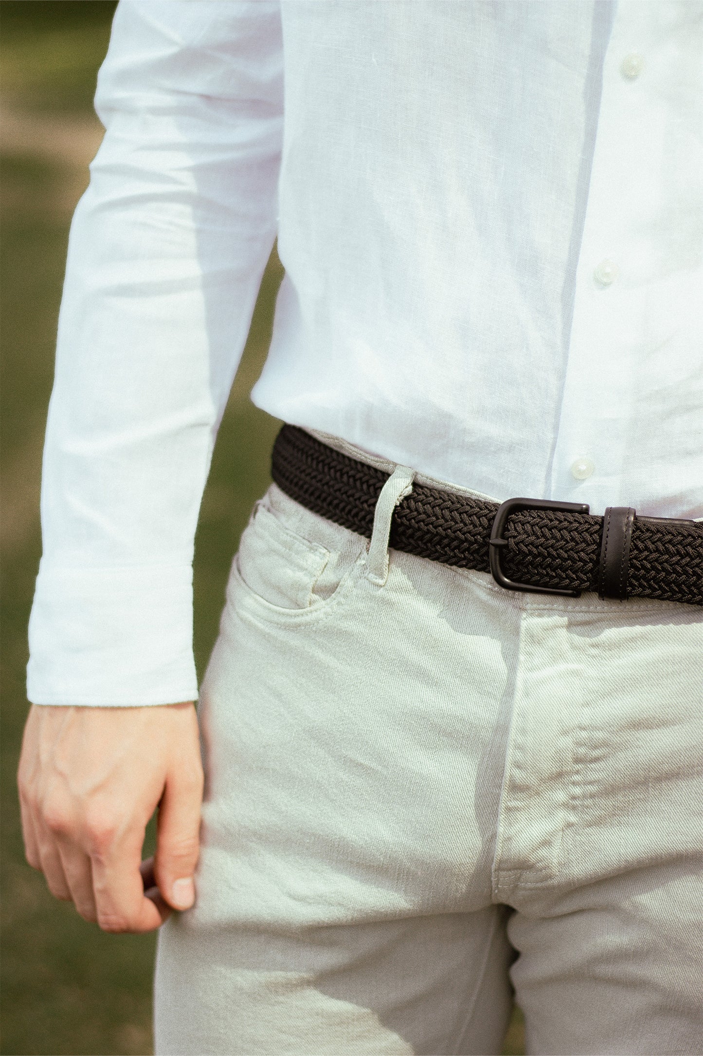 Jet Black Elastic Belt